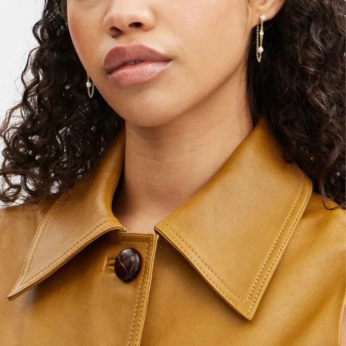 Women Jewelry Coach Classic Pearl Chain Earrings Goldpearl