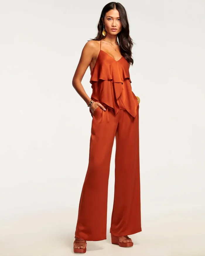 Women Joss Wide Leg Pant Burnt Sienna Ramy Brook Pants Women Joss Wide Leg Pant Burnt Sienna Ramy Brook Pants
