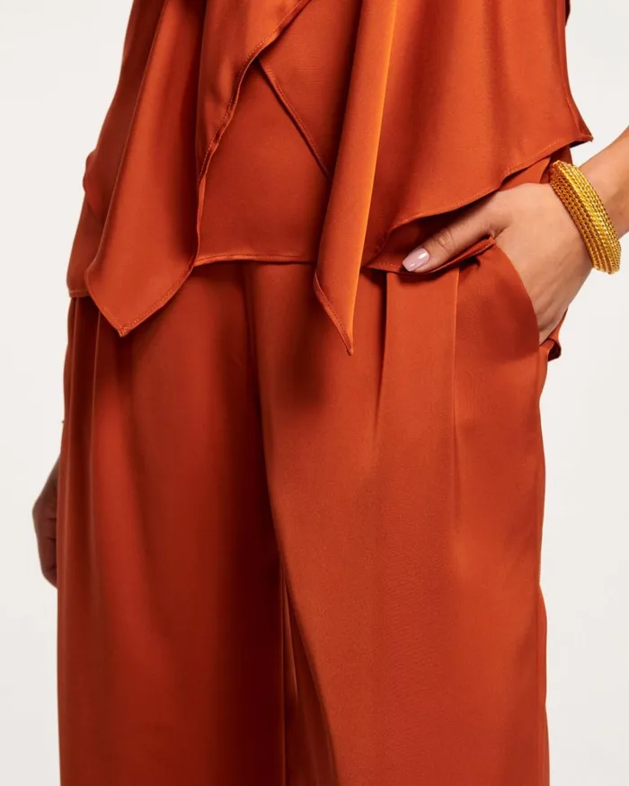 Women Joss Wide Leg Pant Burnt Sienna Ramy Brook Pants Women Joss Wide Leg Pant Burnt Sienna Ramy Brook Pants