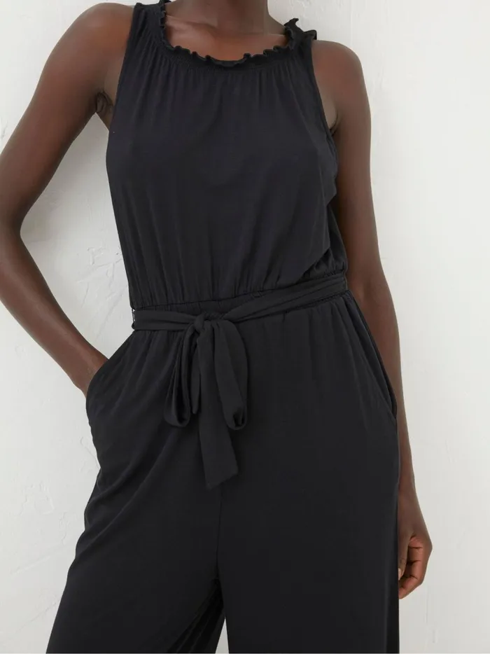 Women Jumpsuits and Playsuits Fat Face Black Haylie Jersey Jumpsuit