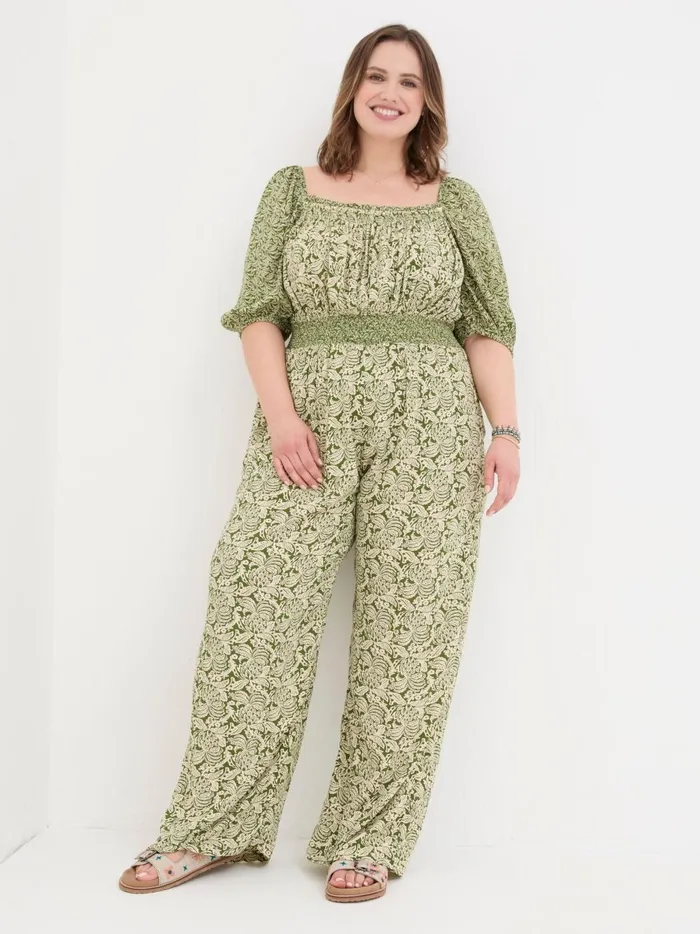 Women Jumpsuits and Playsuits Fat Face Eva Green Damask Floral Jumpsuit