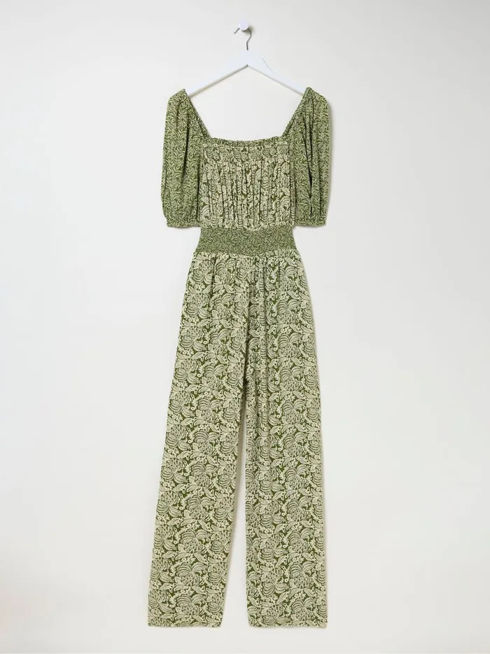 Women Jumpsuits and Playsuits Fat Face Eva Green Damask Floral Jumpsuit