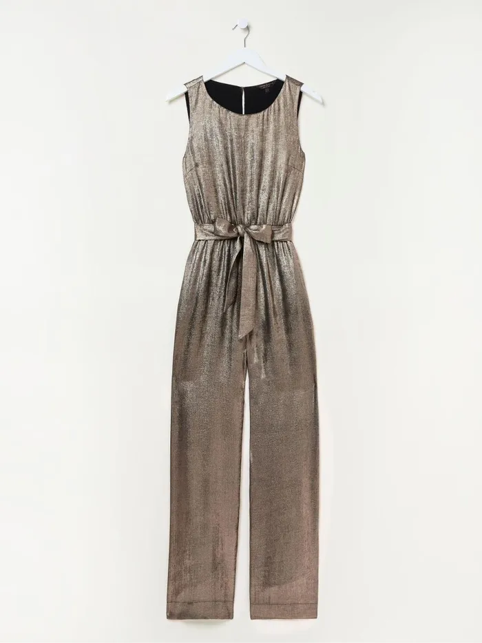 Women Jumpsuits and Playsuits Fat Face Gisele Gold Metallic Jumpsuit