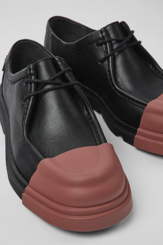 Women Junction Black Leather Wallabee Shoe Camper Formal Shoes