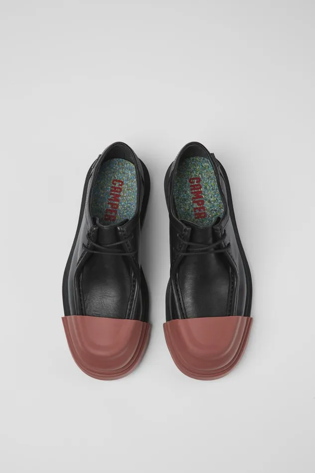 Women Junction Black Leather Wallabee Shoe Camper Formal Shoes