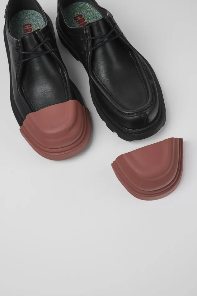 Women Junction Black Leather Wallabee Shoe Camper Formal Shoes