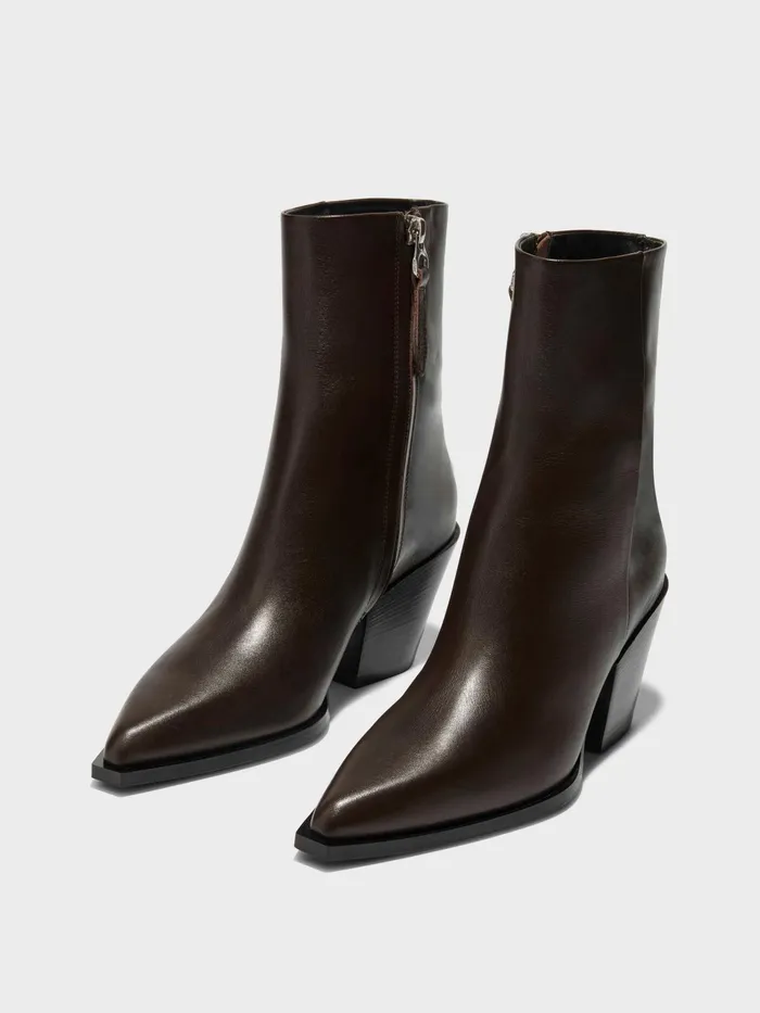 Women Kara Leather Cowboy Ankle Boots Aeyde Ankle Boots