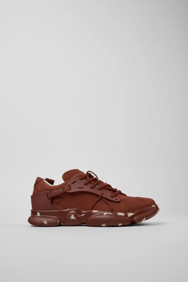 Women Karst Red Nubuck And Textile Sneakers Camper Sneakers