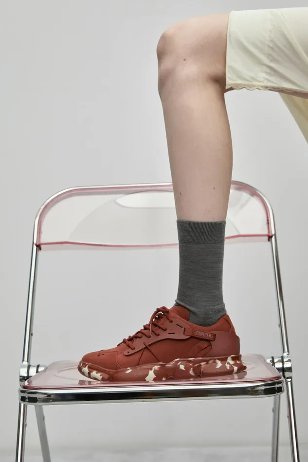Women Karst Red Nubuck And Textile Sneakers Camper Sneakers Women Karst Red Nubuck And Textile Sneakers Camper Sneakers