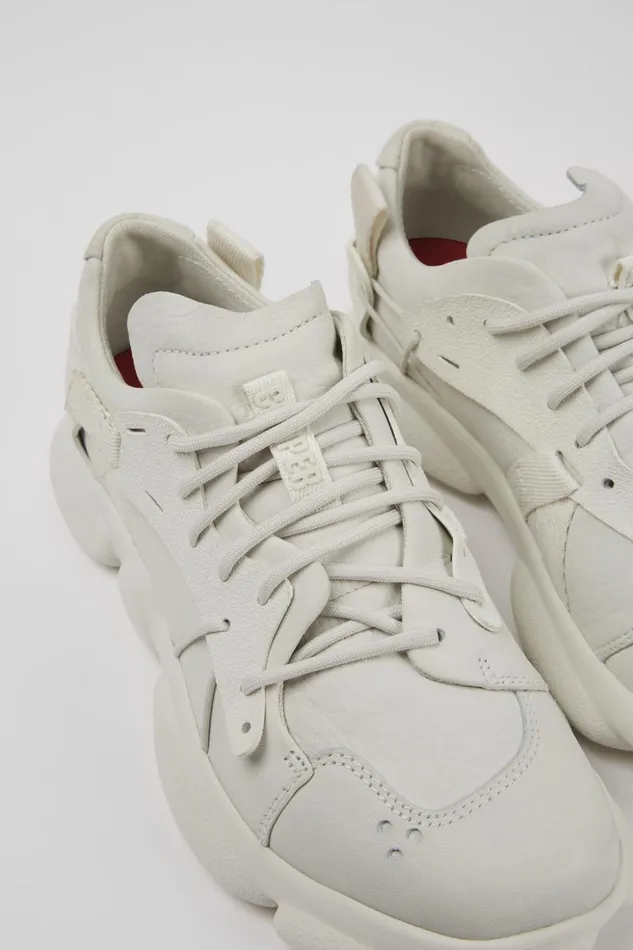 Women Karst White Nondyed Leather Sneakers Camper Sneakers