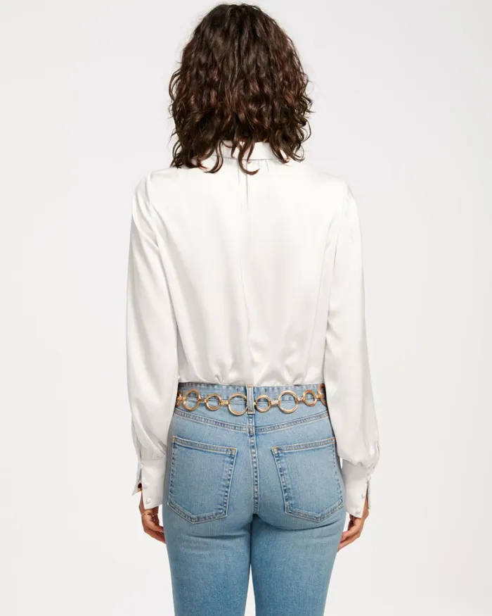 Women Kayla Button Up Bodysuit Sandstone Ramy Brook Tops