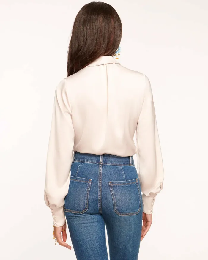 Women Kayla Button Up Bodysuit Sandstone Ramy Brook Tops