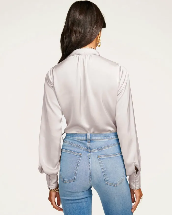 Women Kayla Button Up Bodysuit Sandstone Ramy Brook Tops