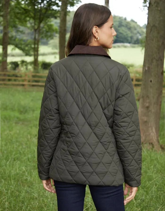 Women Khaki Cord Collar Diamond Quilted Heritage Jacket Threadbare Jackets Women Khaki Cord Collar Diamond Quilted Heritage Jacket Threadbare Jackets