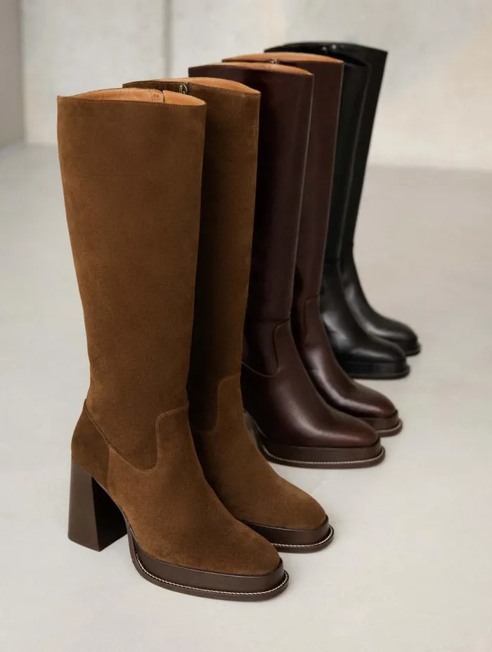 Women Knee High Boots Bobbies Callie Rockies Brown