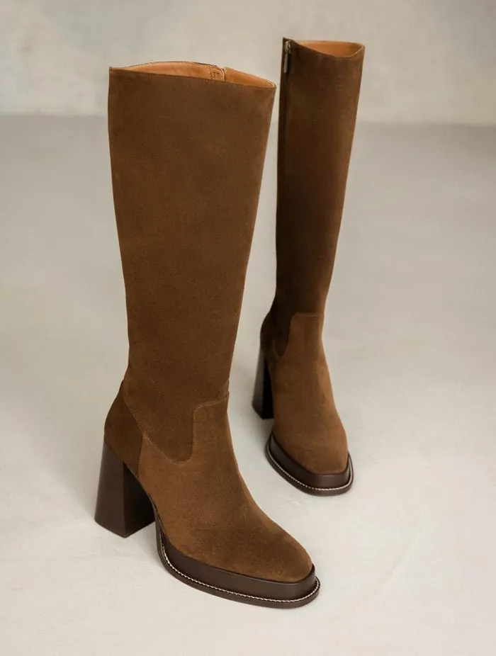 Women Knee High Boots Bobbies Callie Rockies Brown