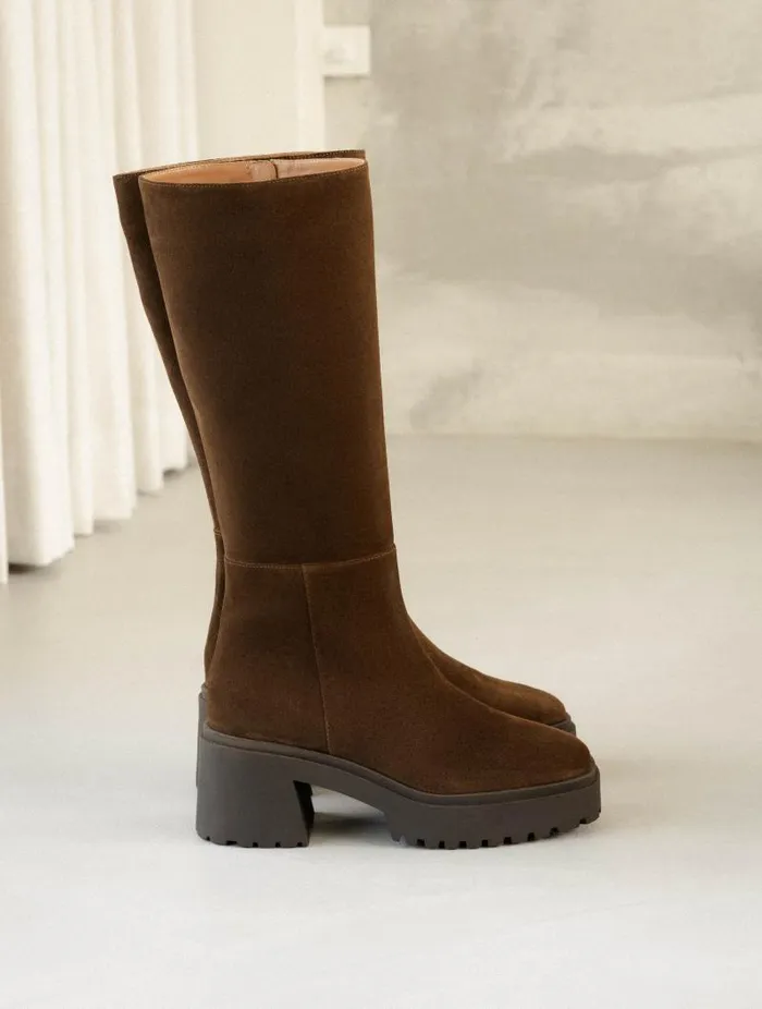 Women Knee High Boots Bobbies Sandra Rockies Brown