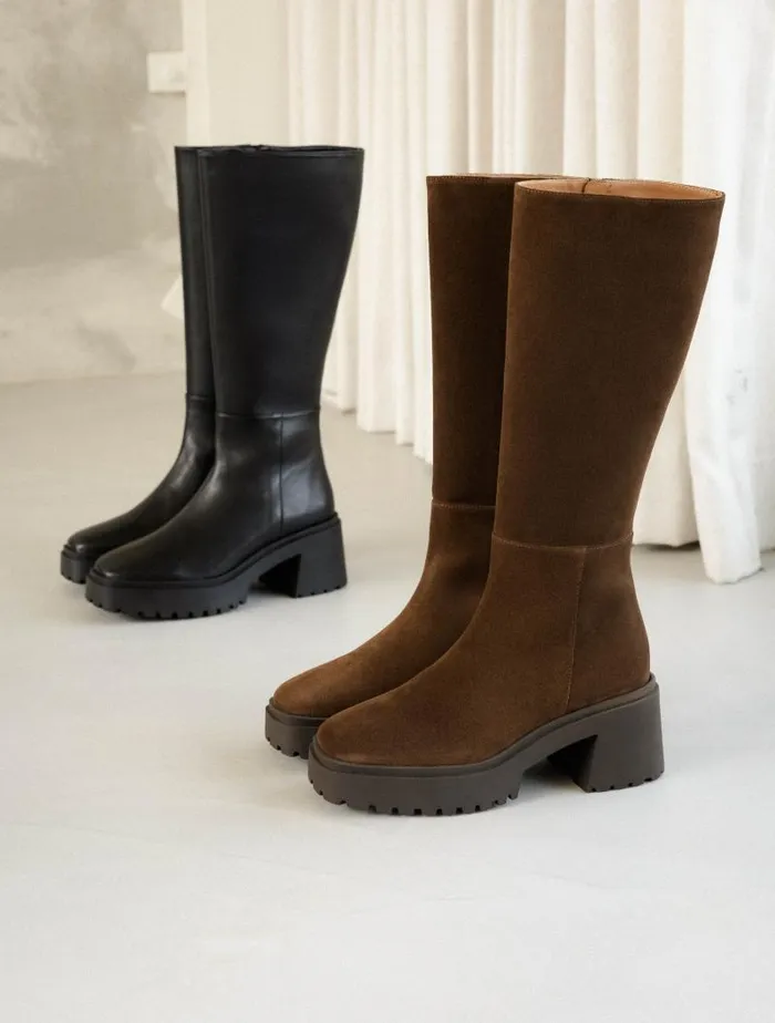 Women Knee High Boots Bobbies Sandra Rockies Brown