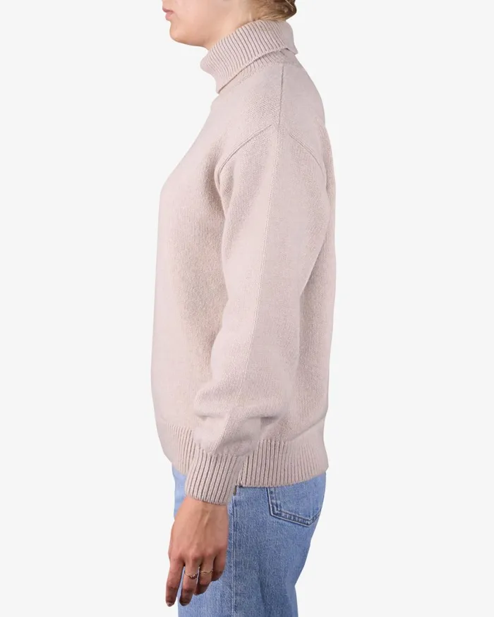 Women Knit Sweaters Colorful Standard Merino Wool Turtleneck Sahara Camel