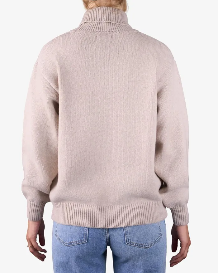 Women Knit Sweaters Colorful Standard Merino Wool Turtleneck Sahara Camel