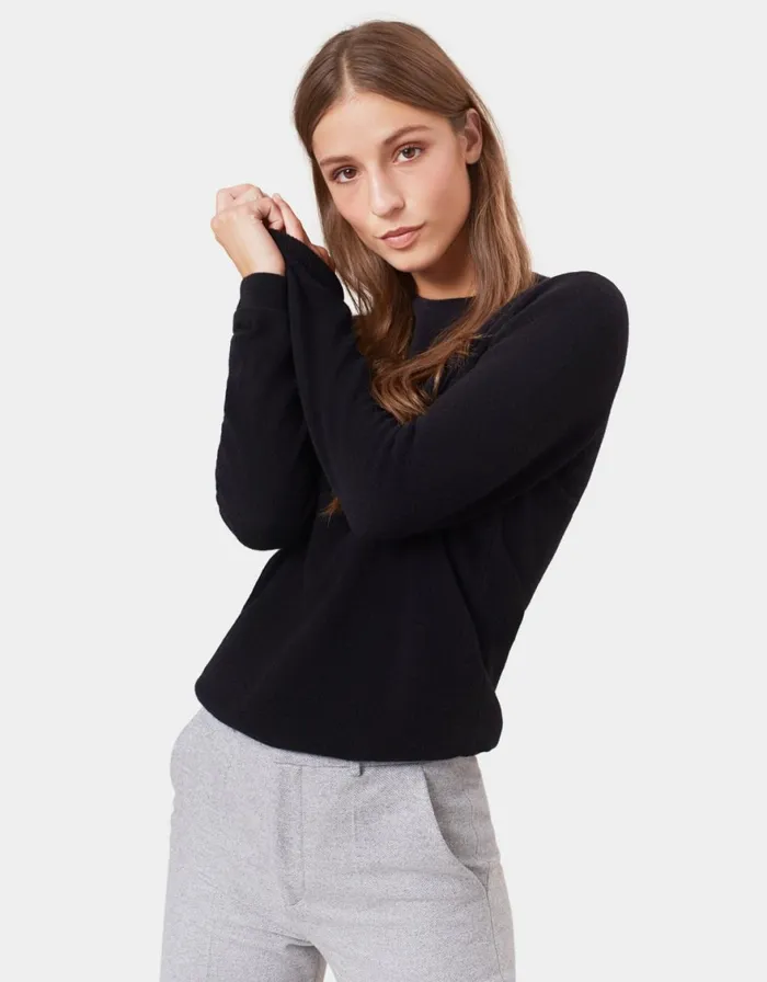 Women Knit Sweaters Colorful Standard Women Light Merino Wool Crew Emerald Green