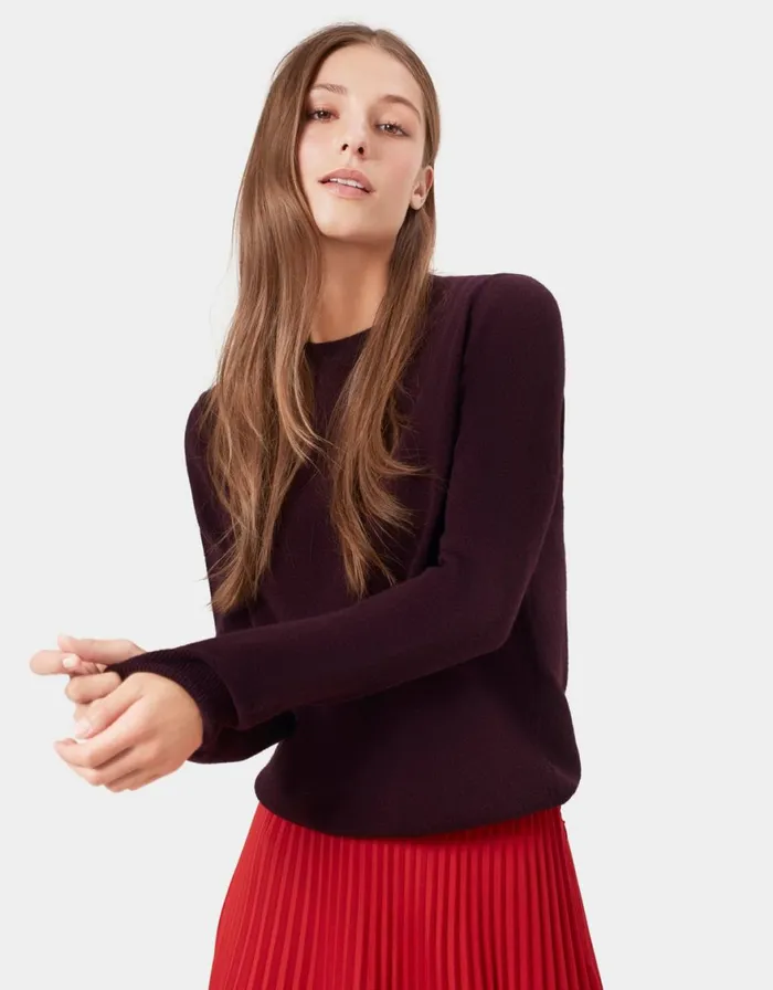 Women Knit Sweaters Colorful Standard Women Light Merino Wool Crew Lava Grey