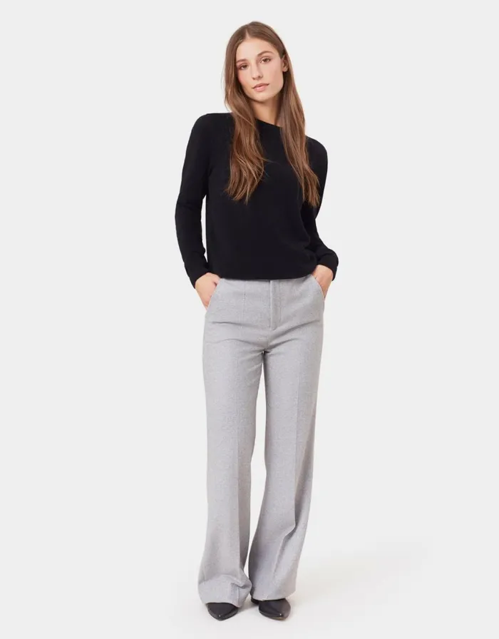 Women Knit Sweaters Colorful Standard Women Light Merino Wool Crew Stone Blue
