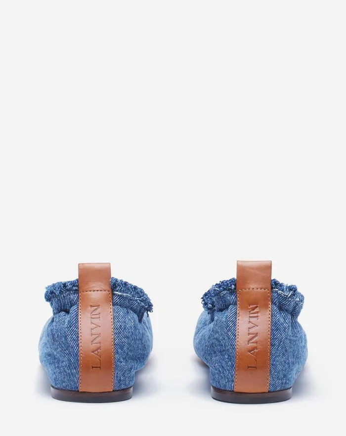 Women Lanvin Ballerinas The Ballerina Flat In Denim Denim Blue Women Lanvin Ballerinas The Ballerina Flat In Denim Denim Blue