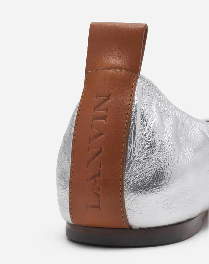 Women Lanvin Ballerinas The Ballerina Flat In Metallic Leather Silver Women Lanvin Ballerinas The Ballerina Flat In Metallic Leather Silver