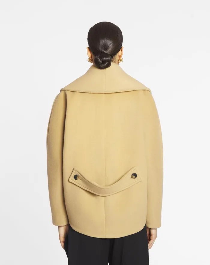 Women Lanvin Coats and Jackets Cocoon Pea Coat Saharan Women Lanvin Coats and Jackets Cocoon Pea Coat Saharan