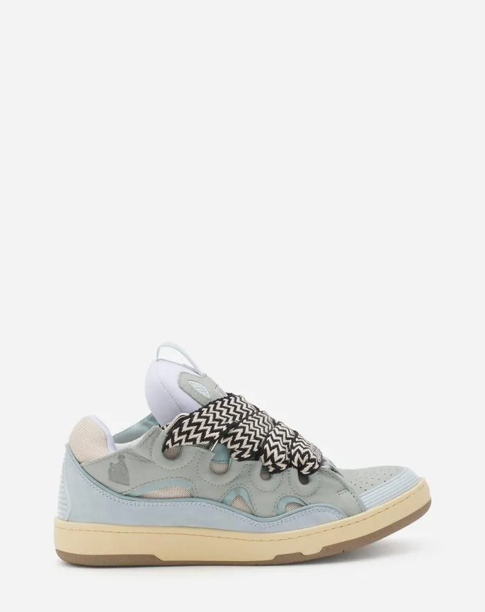 Women Lanvin Curb Leather Curb Sneakers Pale Blue