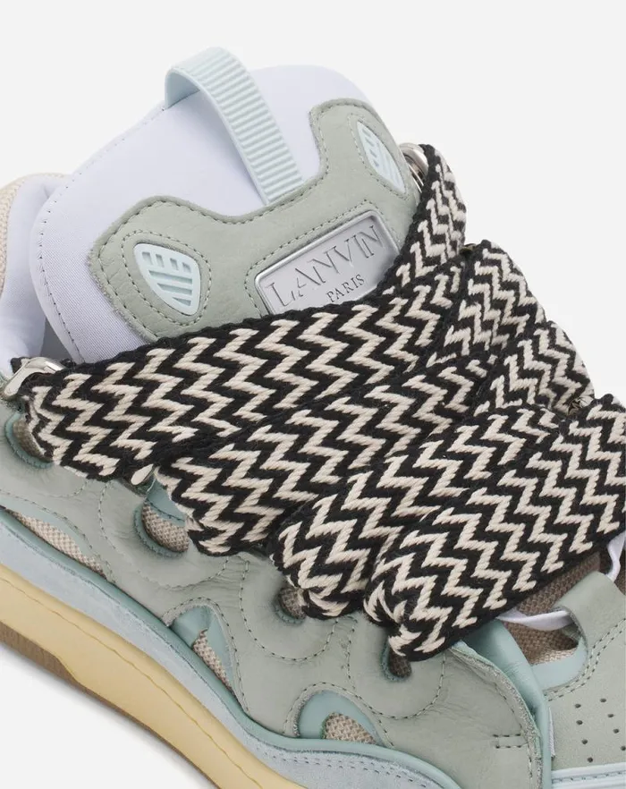 Women Lanvin Curb Leather Curb Sneakers Pale Blue Women Lanvin Curb Leather Curb Sneakers Pale Blue