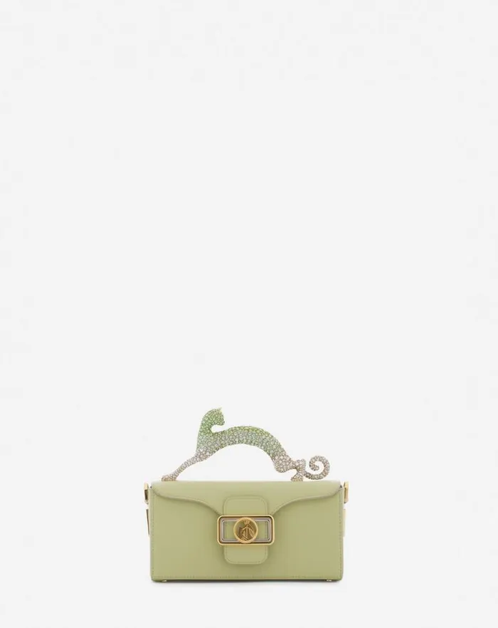 Women Lanvin Mini Bags and Clutches Nano Pencil Cat Bag In Leather And Rhinestones Almondvanilla Women Lanvin Mini Bags and Clutches Nano Pencil Cat Bag In Leather And Rhinestones Almondvanilla