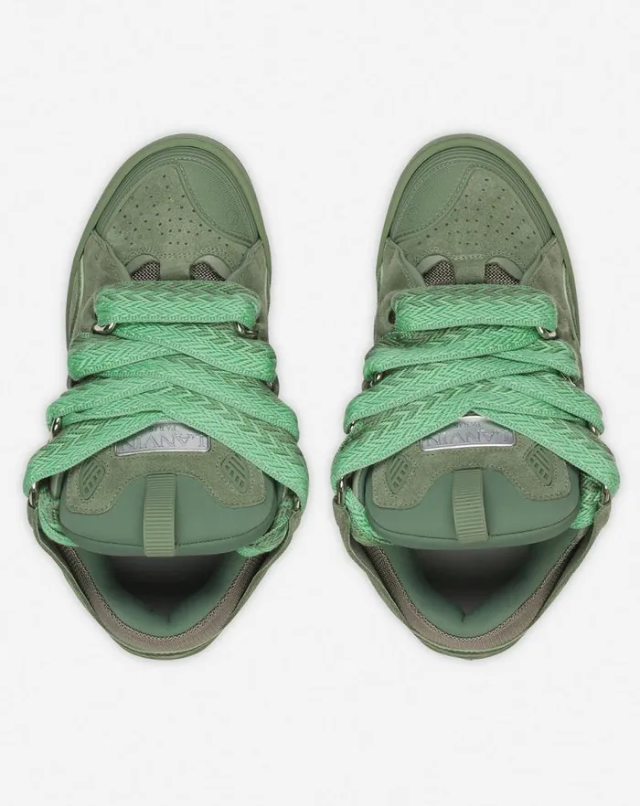 Women Lanvin Sneakers Curb Leather Sneakers Vert De Gris Women Lanvin Sneakers Curb Leather Sneakers Vert De Gris