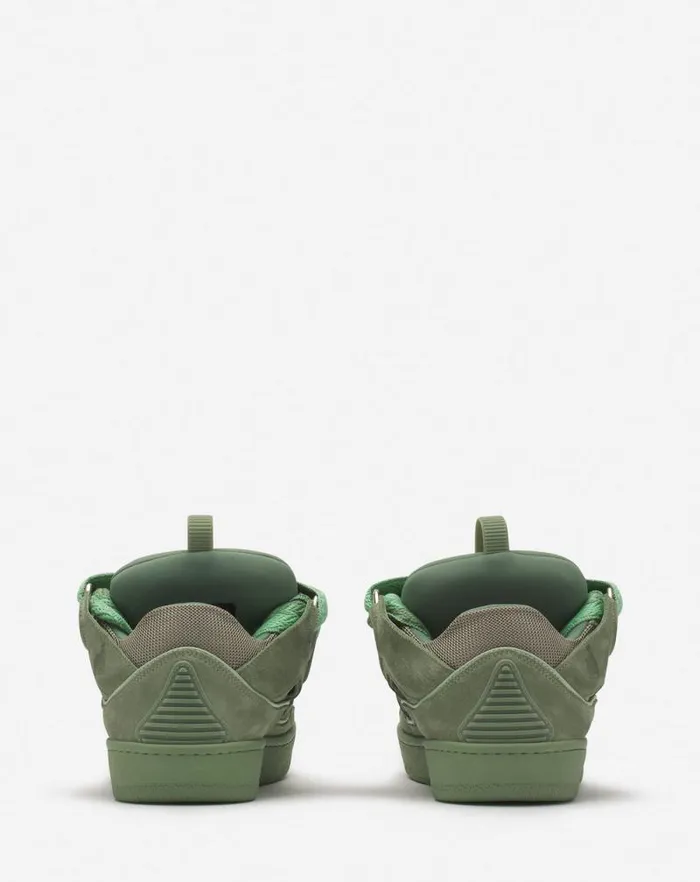 Women Lanvin Sneakers Curb Leather Sneakers Vert De Gris Women Lanvin Sneakers Curb Leather Sneakers Vert De Gris