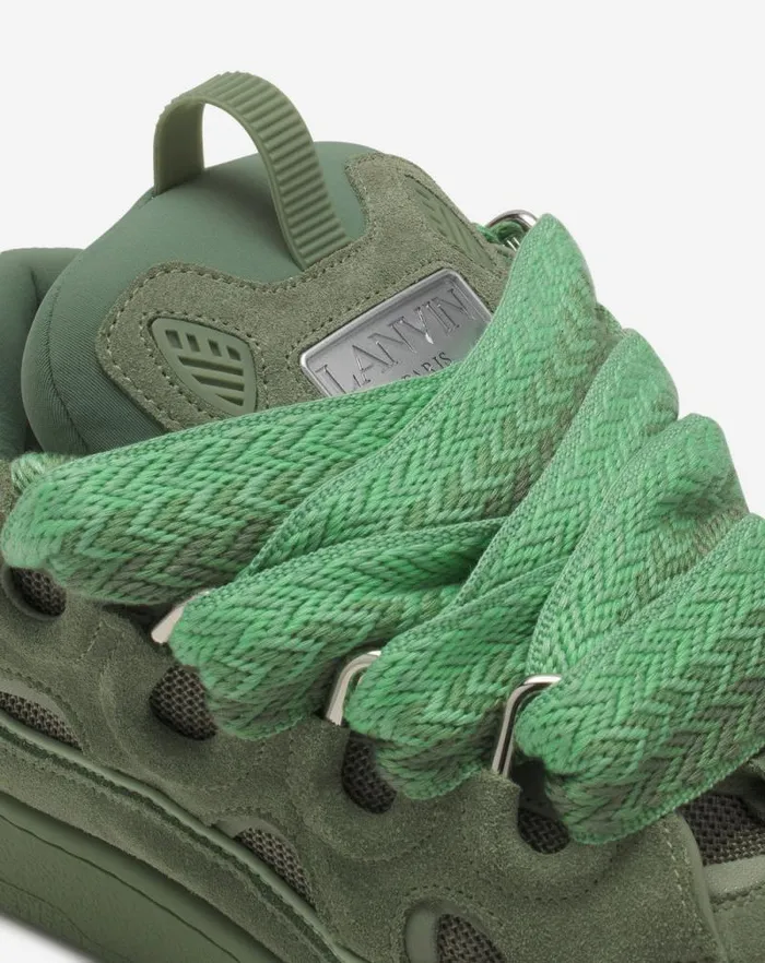 Women Lanvin Sneakers Curb Leather Sneakers Vert De Gris Women Lanvin Sneakers Curb Leather Sneakers Vert De Gris