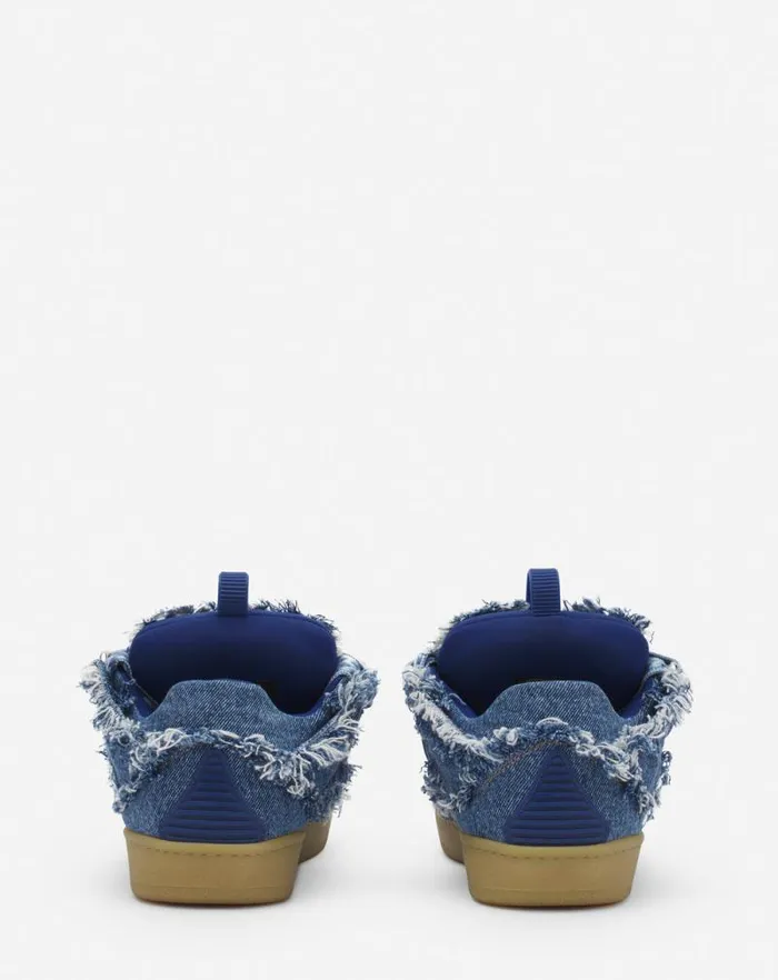 Women Lanvin Sneakers Curb Sneakers In Denim Denim Blue Women Lanvin Sneakers Curb Sneakers In Denim Denim Blue