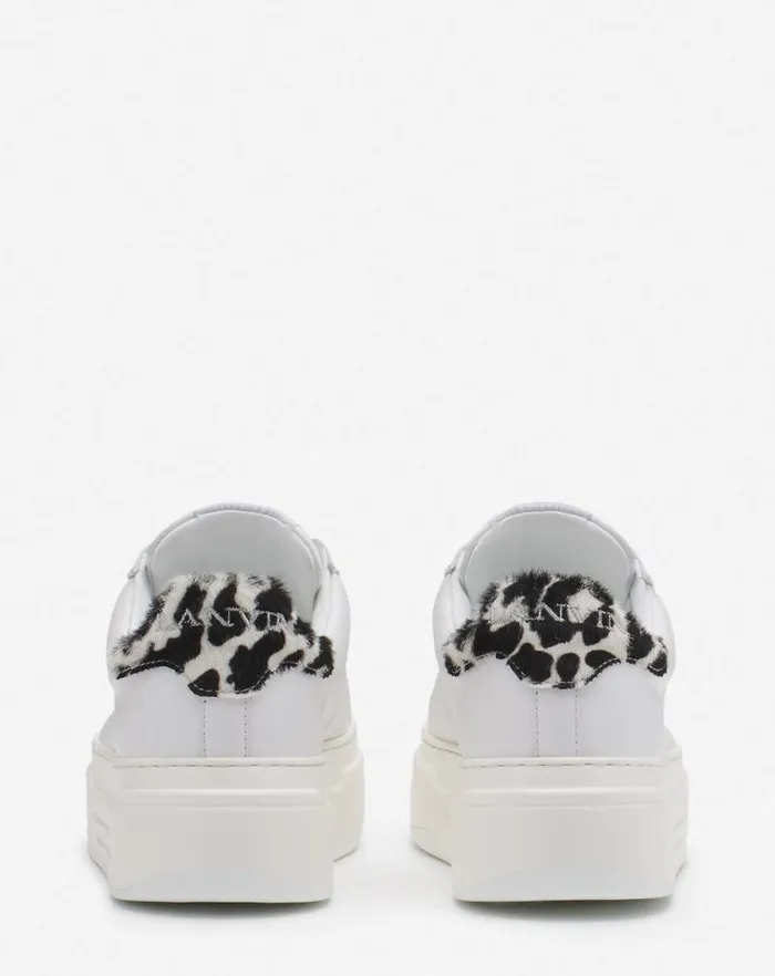 Women Lanvin Sneakers Ddb0 Leather Platform Sneakers Whiteblack Women Lanvin Sneakers Ddb0 Leather Platform Sneakers Whiteblack