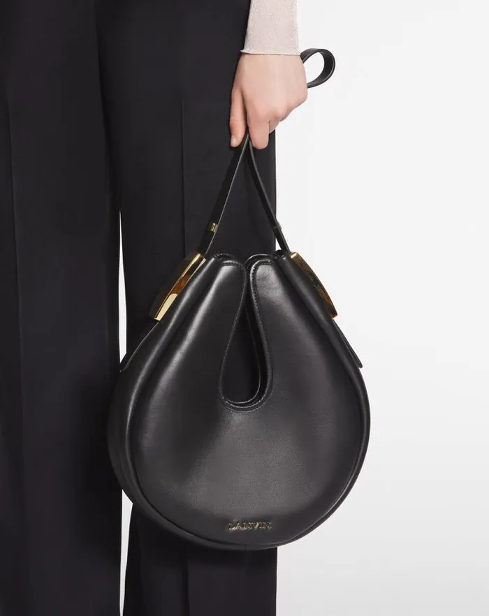 Women Lanvin Tote Bags and Top Handle Bags Hobo Cymbal Leather Bag Black Women Lanvin Tote Bags and Top Handle Bags Hobo Cymbal Leather Bag Black