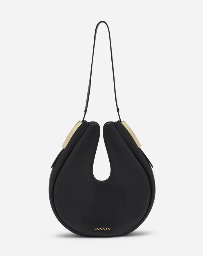 Women Lanvin Tote Bags and Top Handle Bags Hobo Cymbal Leather Bag Black Women Lanvin Tote Bags and Top Handle Bags Hobo Cymbal Leather Bag Black