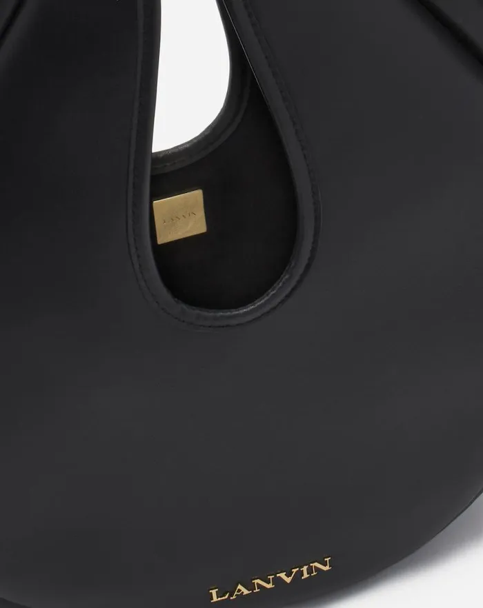 Women Lanvin Tote Bags and Top Handle Bags Hobo Cymbal Leather Bag Black Women Lanvin Tote Bags and Top Handle Bags Hobo Cymbal Leather Bag Black