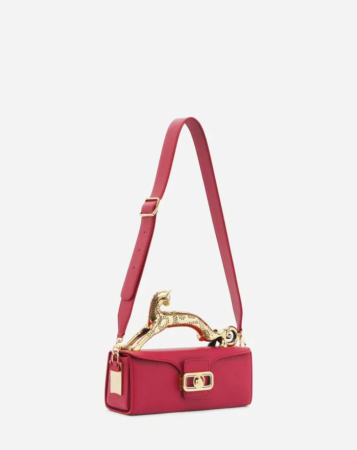 Women Lanvin Tote Bags and Top Handle Bags Medium Pencil Cat Leather Bag Burgundy Women Lanvin Tote Bags and Top Handle Bags Medium Pencil Cat Leather Bag Burgundy