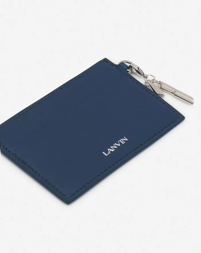 Women Lanvin Wallets and Small Leather Goods Squence Leather Cardholder Petrol Blue Women Lanvin Wallets and Small Leather Goods Squence Leather Cardholder Petrol Blue