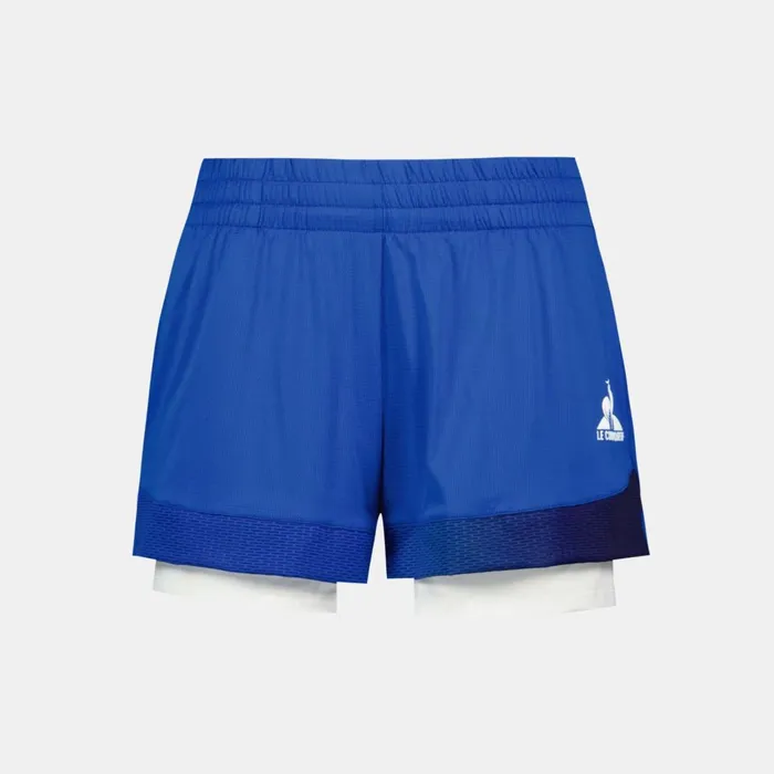 Women Le Coq Sportif Trousers Joggers And Shorts Performance Tennis Shorts Lapis Bluenow