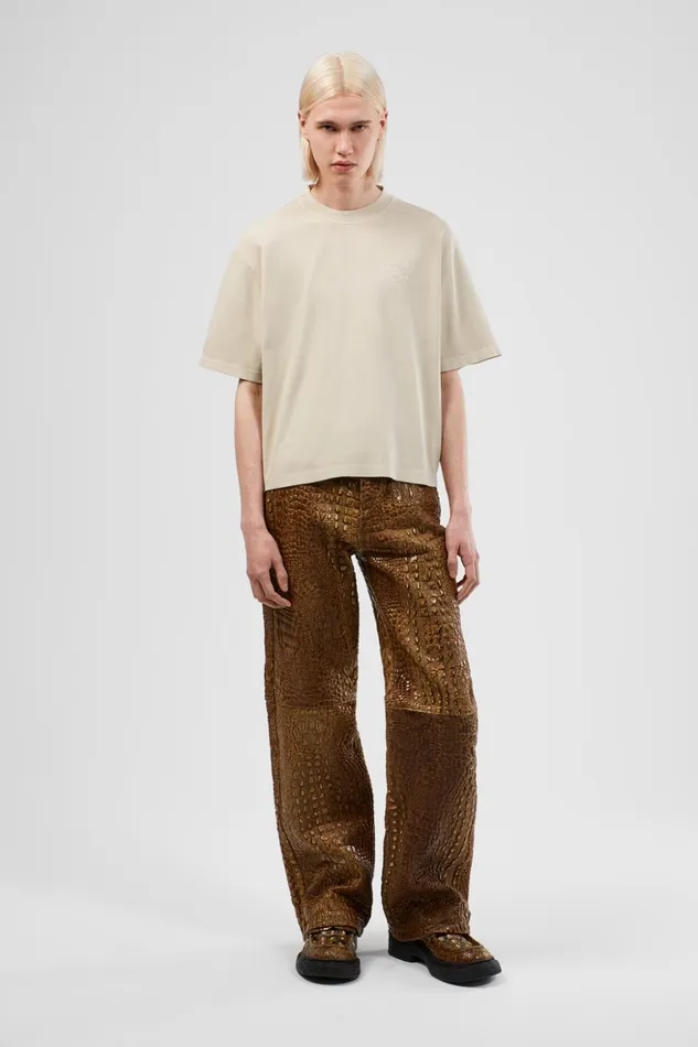 Women Leather Pants Brown Leather Trousers Camper TrousersandShorts