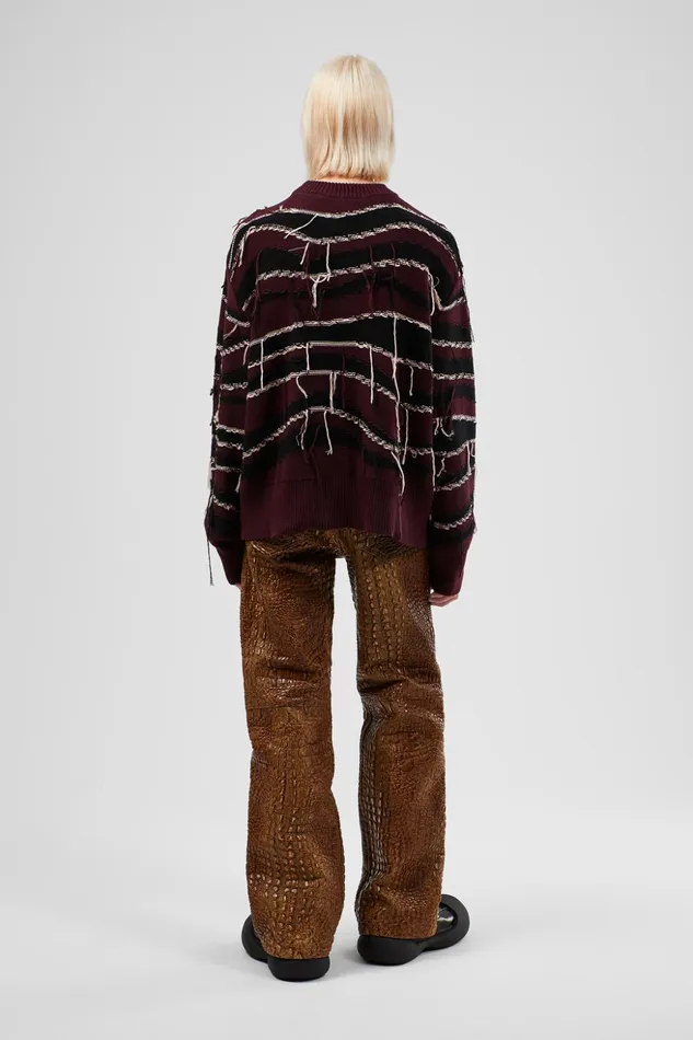 Women Melange Knit Sweater Brown Organic Cotton Knit Sweater Camper Knit Women Melange Knit Sweater Brown Organic Cotton Knit Sweater Camper Knit