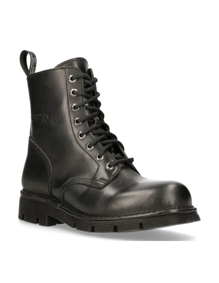 WomenMen Ankle Boot Black Planing With Laces MNewmili084S1 New Rock Boots