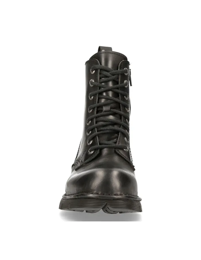 WomenMen Ankle Boot Black Planing With Laces MNewmili084S1 New Rock Boots