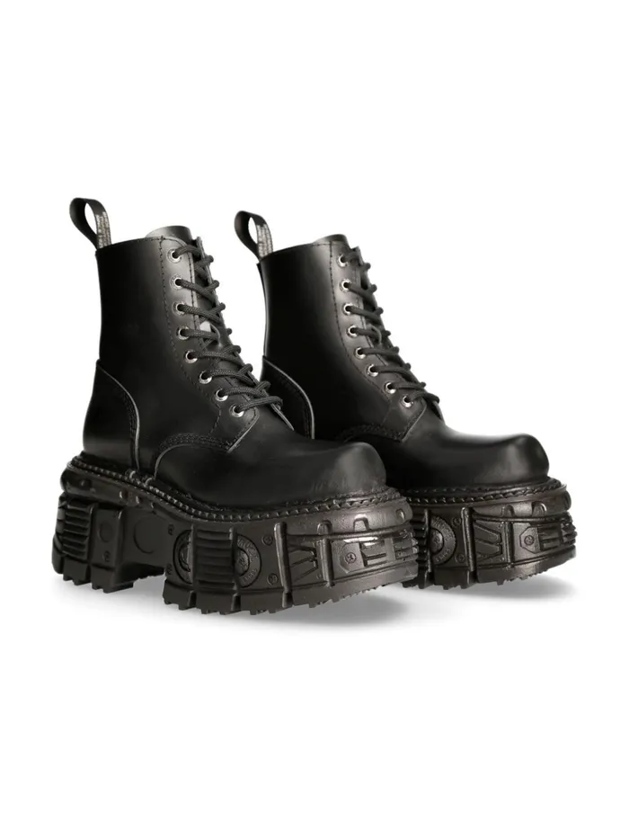 WomenMen Black Imperfect With Laces MMili084nS5 New Rock Boots