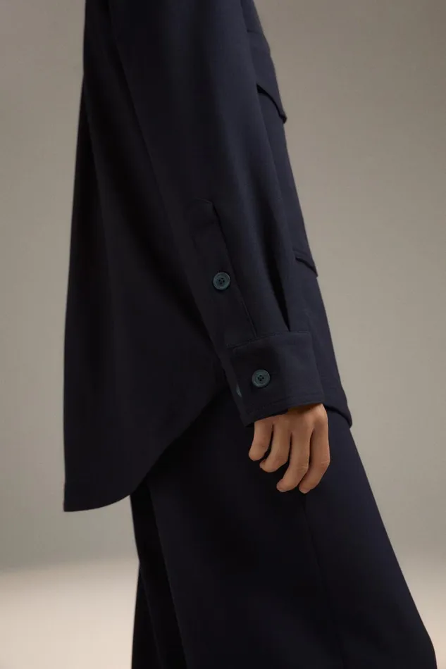 WomenMen Blue Karmen Shirt Ecoalf Onepointzero